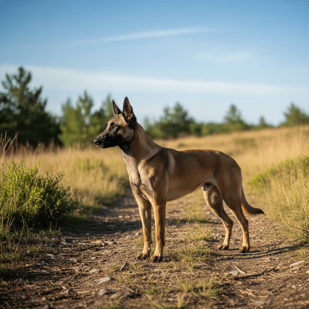 Malinois standing profile